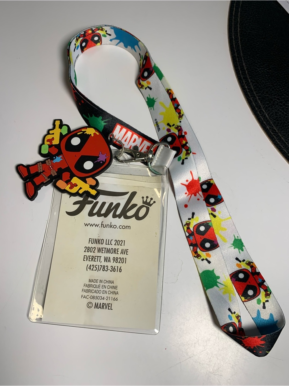 Marvel Deadpool Multicolor Lanyard with Rubber Charm